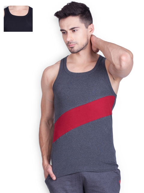 

ONN Pack of 2 Colourblocked Innerwear Vests NS535, Black