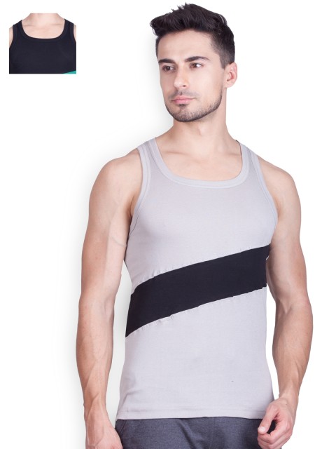 

ONN Pack of 2 Colourblocked Innerwear Vests NS535, Black