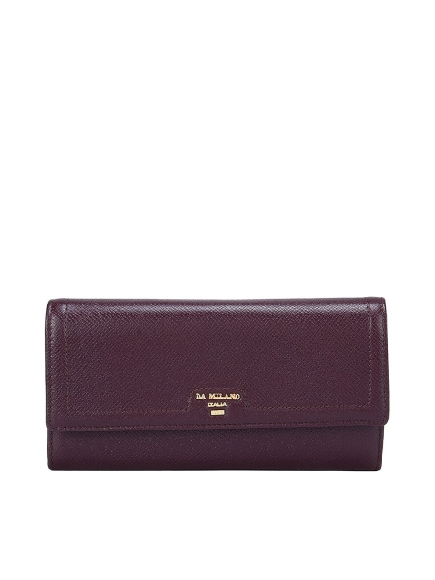 

Da Milano Women Burgundy Textured Leather Three Fold Wallet
