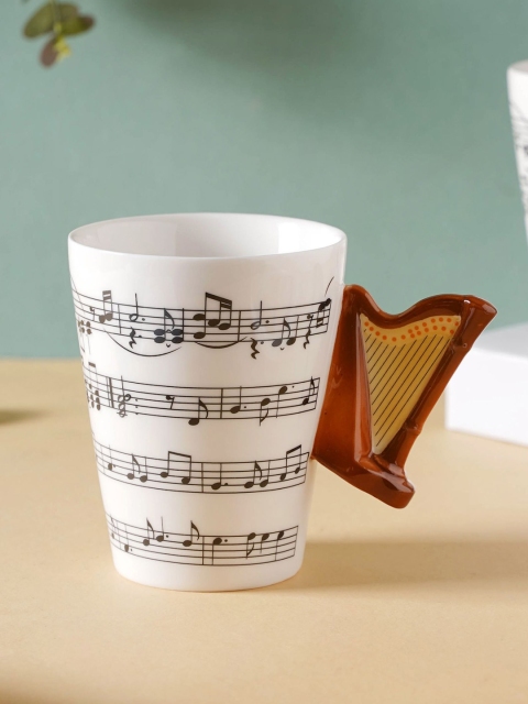

Nestasia White and Brown Music Coffee Mug