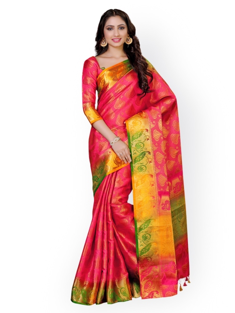 

MIMOSA Pink Art Silk Woven Design Kanjeevaram Saree