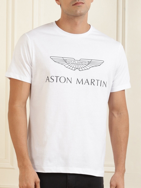

HACKETT LONDON Men White Typography Printed Slim Fit T-shirt