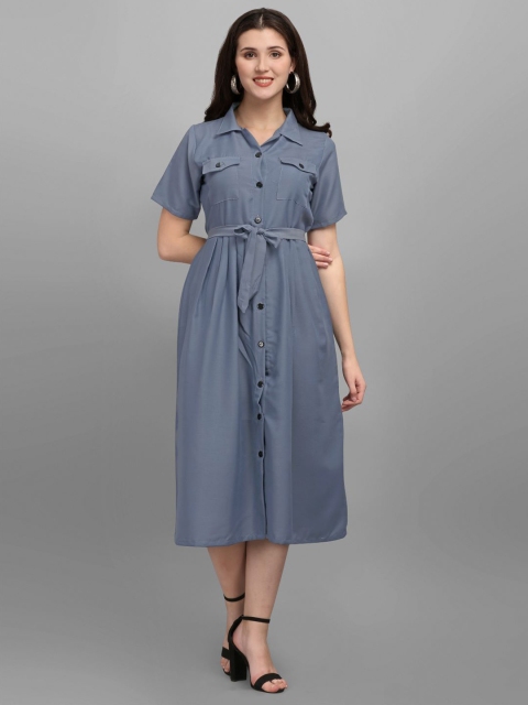 

GUFRINA Women Grey Solid A-Line Dress