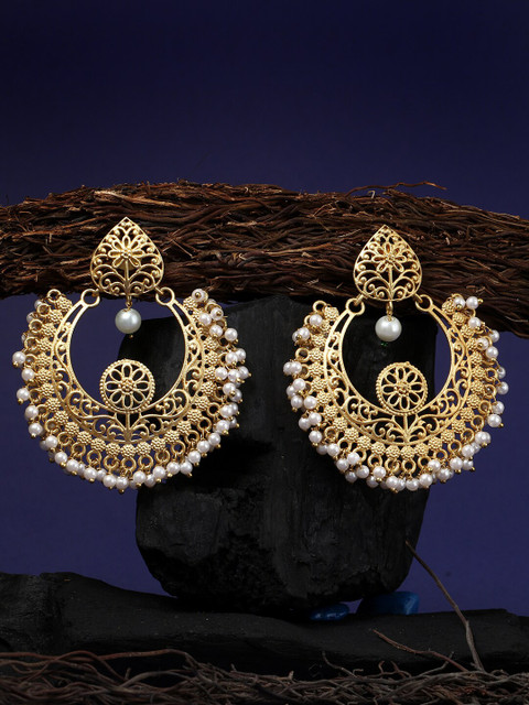 

Adwitiya Collection Gold-Toned Classic Chandbalis Earrings