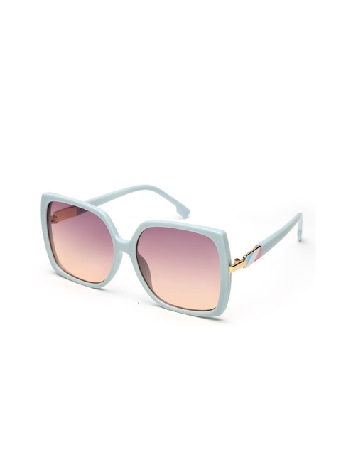 

YourSpex Unisex Pink Lens & Black Square Sunglasses with UV Protected Lens