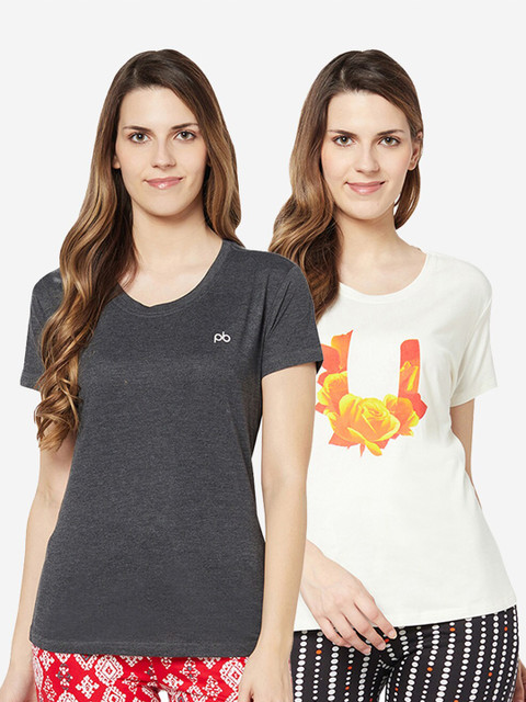 

GROVERSONS Paris Beauty Women Pack of 2 Assorted T-shirts