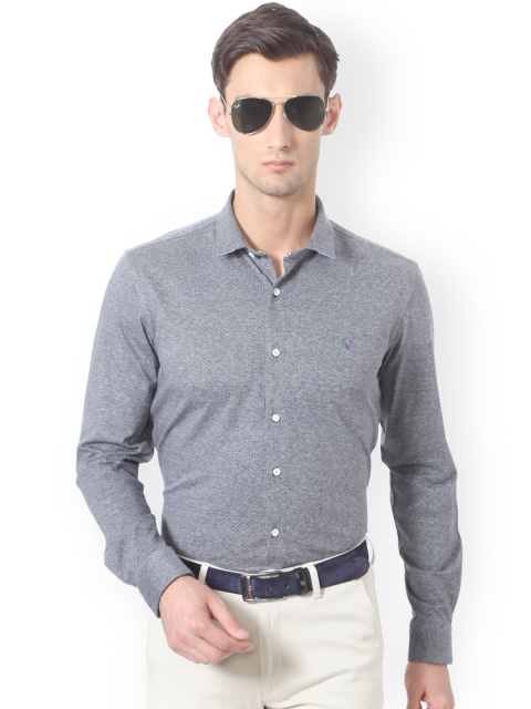 Solly Sport by Allen Solly Men Grey Regular Fit Self-Design Casual Shirt