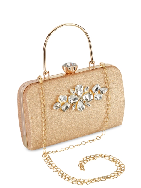 

INAAYA Rose Gold & White Embellished Purse Clutch