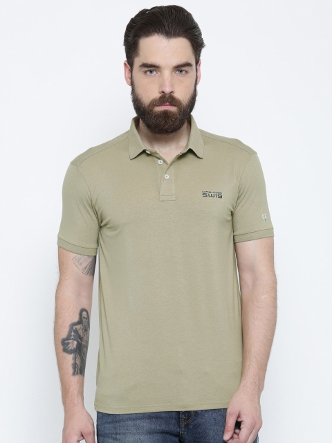 

Solly Sport by Allen Solly Men Beige Solid Polo Collar T-shirt