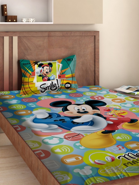 

Athom Trendz Kids Multi 180 TC Cotton Single Bedsheet with 1 Pillow Cover