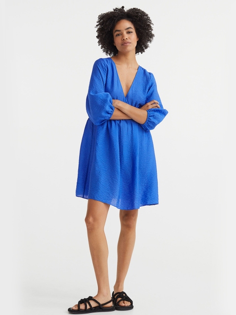 

H&M Women Blue V-Neck Dress