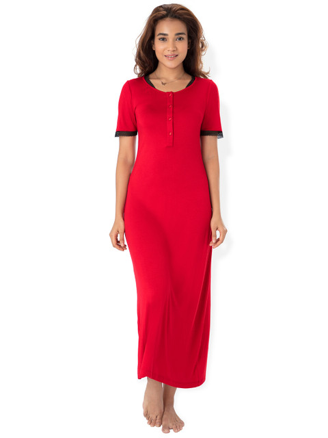 

PrettySecrets Red Printed Nightdress NW0039