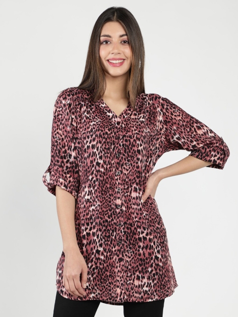 

DEBONATELLA Women Red Premium Animal Printed Casual Shirt