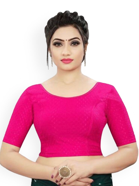 

LINARO LIFESTYLES Women Pink Solid Saree Blouse