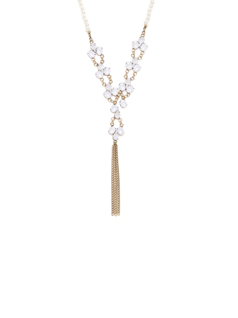 

Kazo White Stone-Studded Necklace