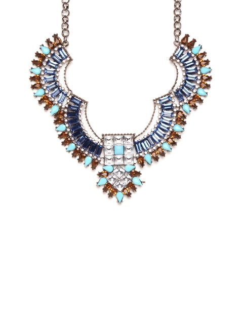 

Kazo Blue Studded Statement Necklace