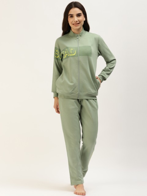 

MADAME M SECRET Women Green Printed Night suit