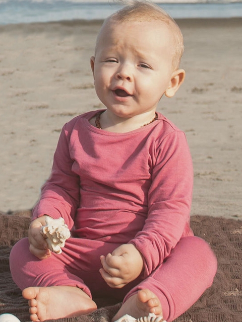 

Whistle & Hops Infant Kids Red Solid Pure Organic Cotton Rompers
