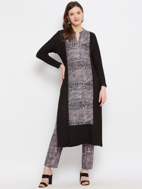

Knitstudio Women Pink Printed Layered Kurta with Trousers & With Dupatta