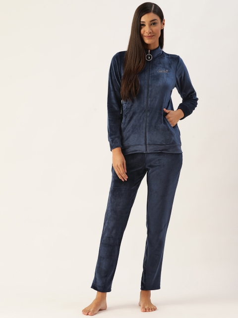 

MADAME M SECRET Women Navy Blue Solid Night suit