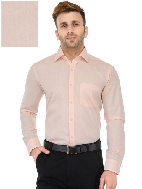 

RG DESIGNERS Men Peach-Coloured Slim Fit Solid Formal Shirt