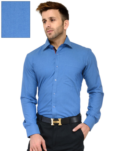 

RG DESIGNERS Men Blue Slim Fit Solid Formal Shirt