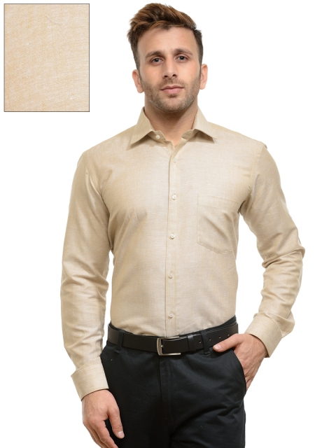 

RG DESIGNERS Men Beige Slim Fit Solid Formal Shirt