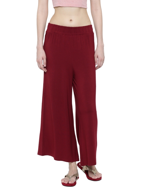 

De Moza Women Maroon Wide Leg Solid Palazzos