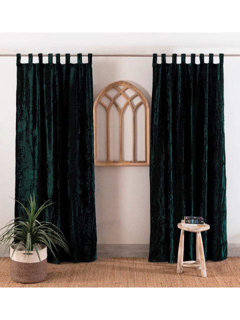 

HANDICRAFT PALACE Green Set of 2 Black Out Door Curtain