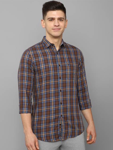 

Allen Solly Men Brown Checked Cotton Slim Fit Casual Shirt