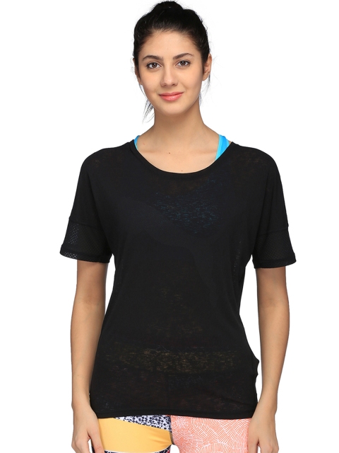 

Puma Women Black Loose Solid Round Neck T-shirt