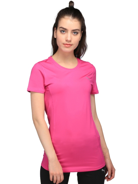 

Puma Women Pink Essential Solid Round Neck T-shirt