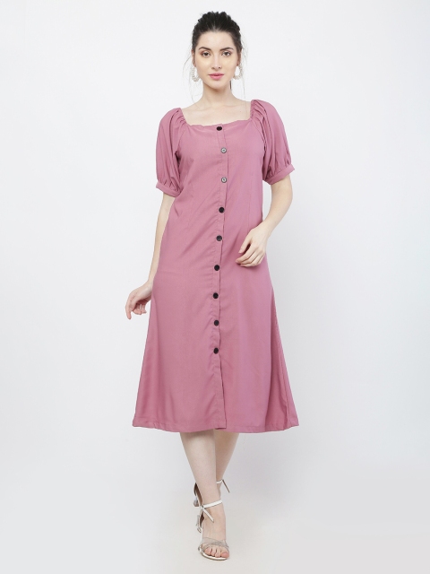 

WinEra Pink A-Line Midi Dress