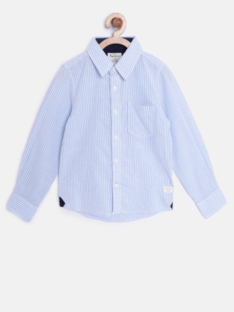 

Pepe Jeans Boys Blue & White Striped Casual Shirt