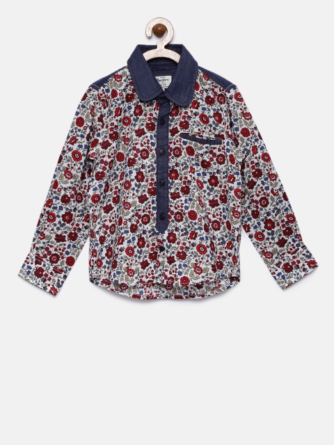 

Pepe Jeans Boys Multicoloured Regular Fit Floral Print Casual Shirt, Multi