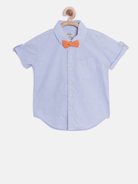 

Pepe Jeans Boys Blue Solid Casual Shirt