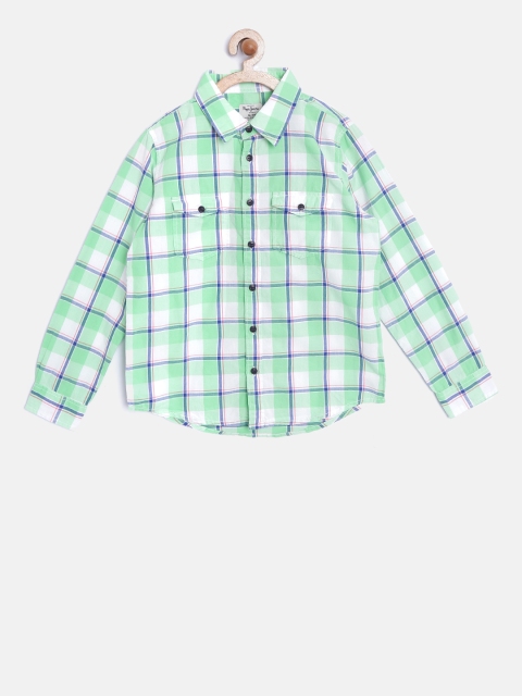 

Pepe Jeans Boys Green & Off-White Checked Casual Shirt