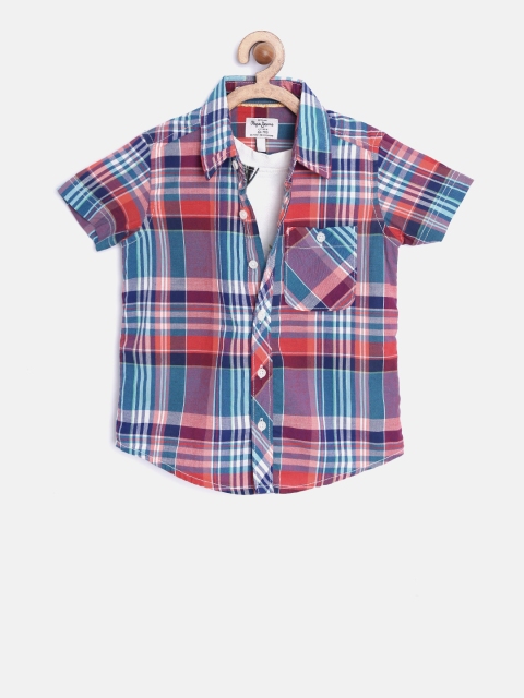 

Pepe Jeans Boys Blue & Red Checked Casual Shirt