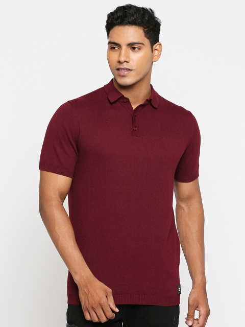 

LOVEGEN Men Maroon Polo Collar T-shirt