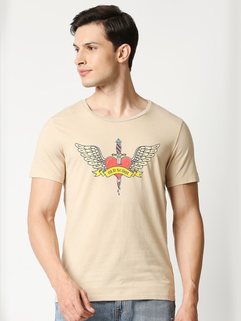 

LOVEGEN Men Cream-Coloured Printed T-shirt