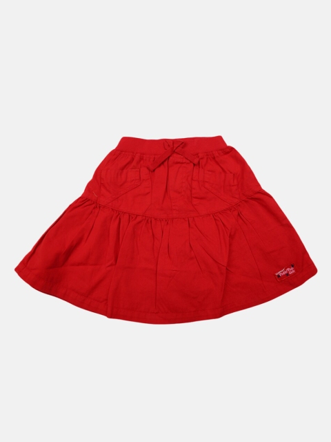 

V-Mart Girls Red Solid Cotton Flared Mini Skirts