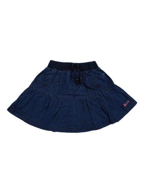 

V-Mart Girls Blue Solid Cotton Flared Denim Skirts