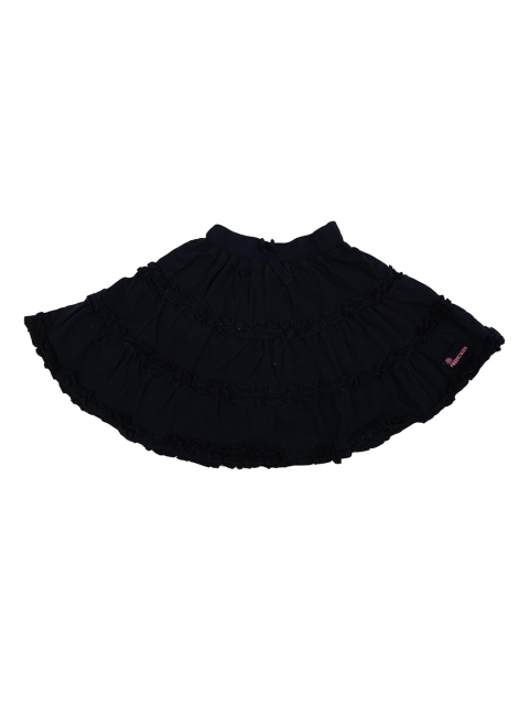 

V-Mart Girls Navy Blue Solid Tiered Pure Cotton Mini Skirt