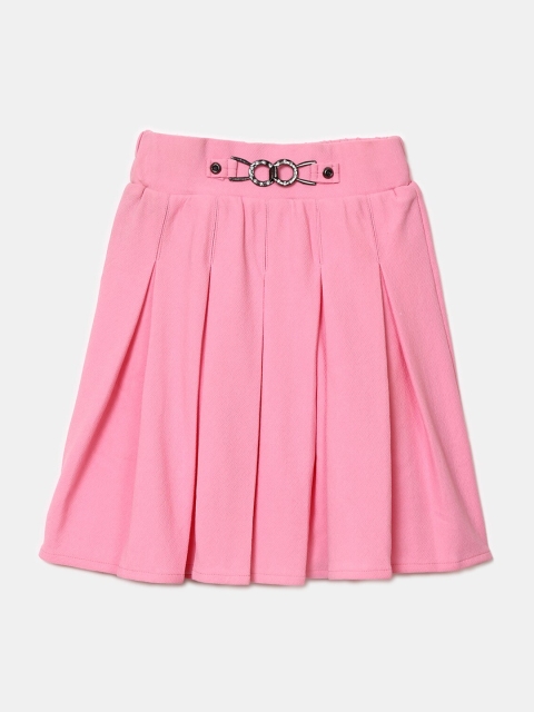 

V-Mart Girls Pink Solid Pure Cotton Twill Skirt