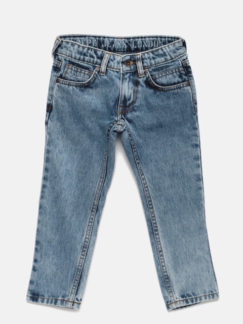 

Pepe Jeans Boys Blue Rivet Straight Leg Mid-Rise Clean Look Jeans