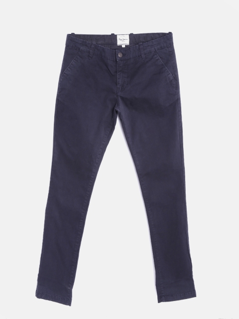 

Pepe Jeans Boys Navy Solid Chinos, Navy blue