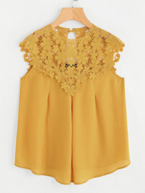 

La Aimee Yellow Floral Top