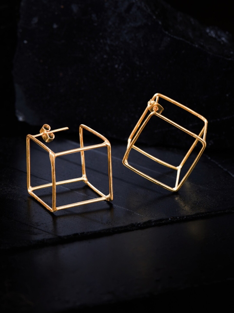 

Rubans Voguish Gold-Toned Geometric Drop Earrings