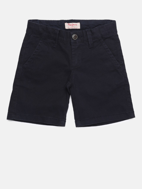 

Pepe Jeans Boys Navy Blue Solid Regular Fit Regular Shorts