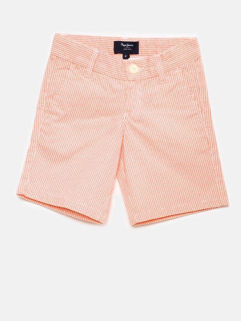 

Pepe Jeans Boys Red & Off-White Printed Regular Fit Shorts